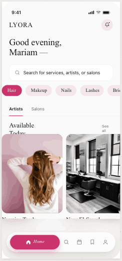 LYORA app — discover artists