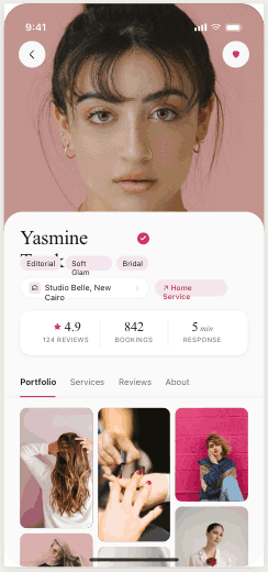 LYORA app — artist profile & portfolio